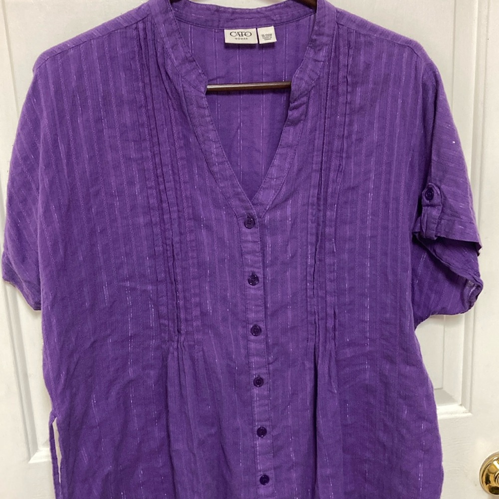 3/$20…bundle and save …
Cute purple 18/20 button down - Picture 2 of 7